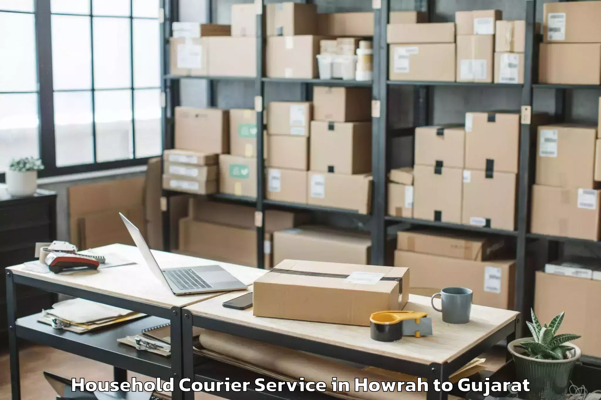 Expert Howrah to Satlasana Household Courier